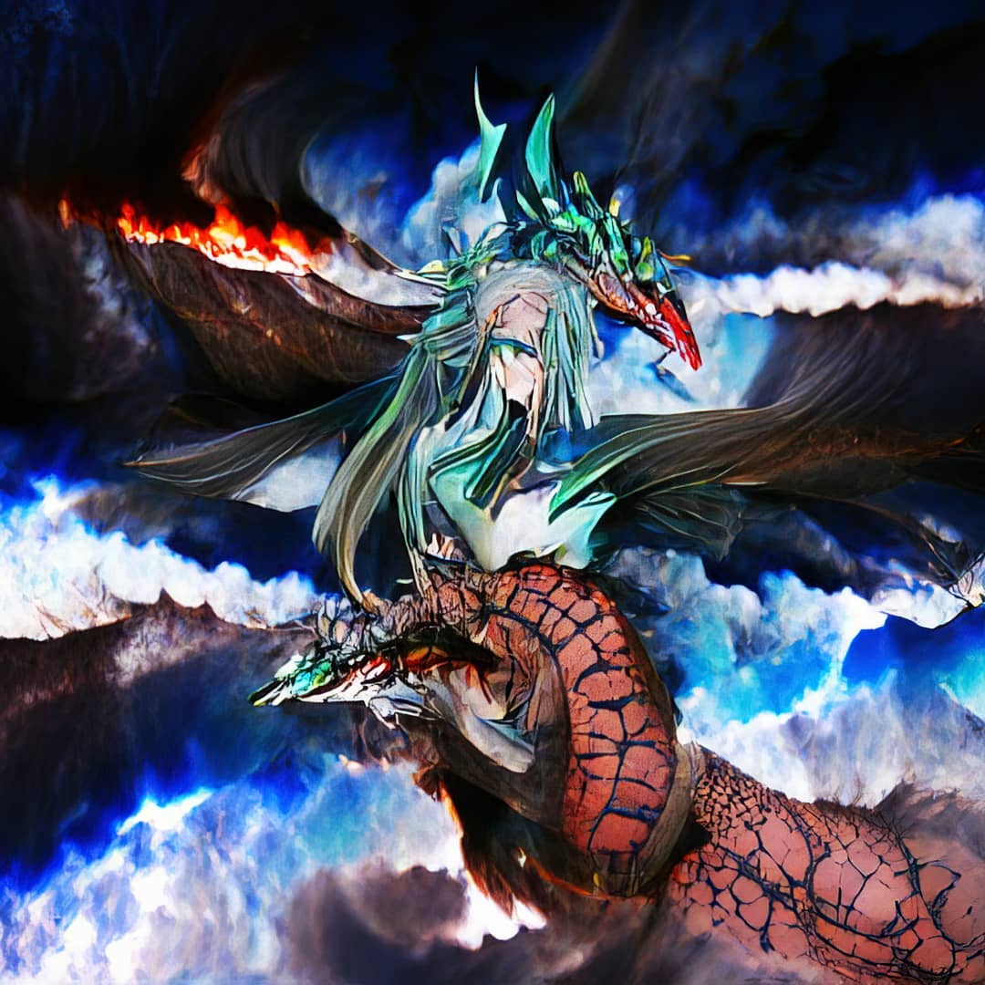 AI Art Tiamat @tyamat_official #ai #art #digital #trippy #generative #…