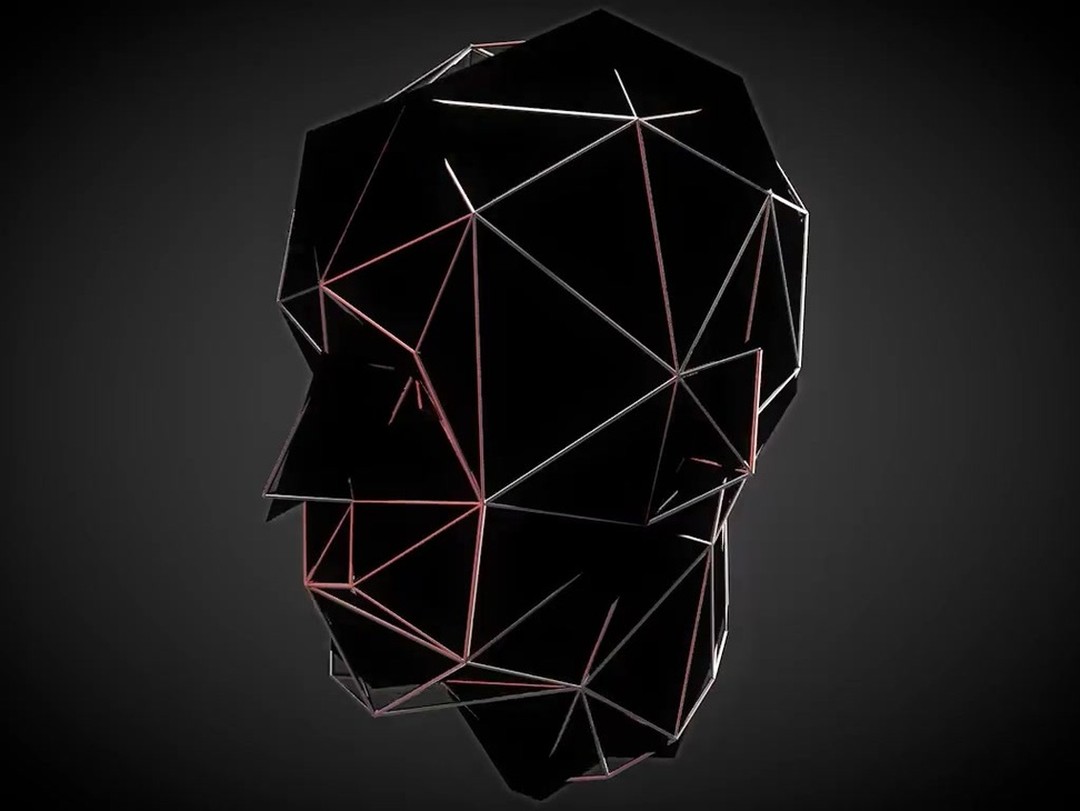 Digital Art Dark Wireframe Head (Video) Made by @vjravenlight http://w…