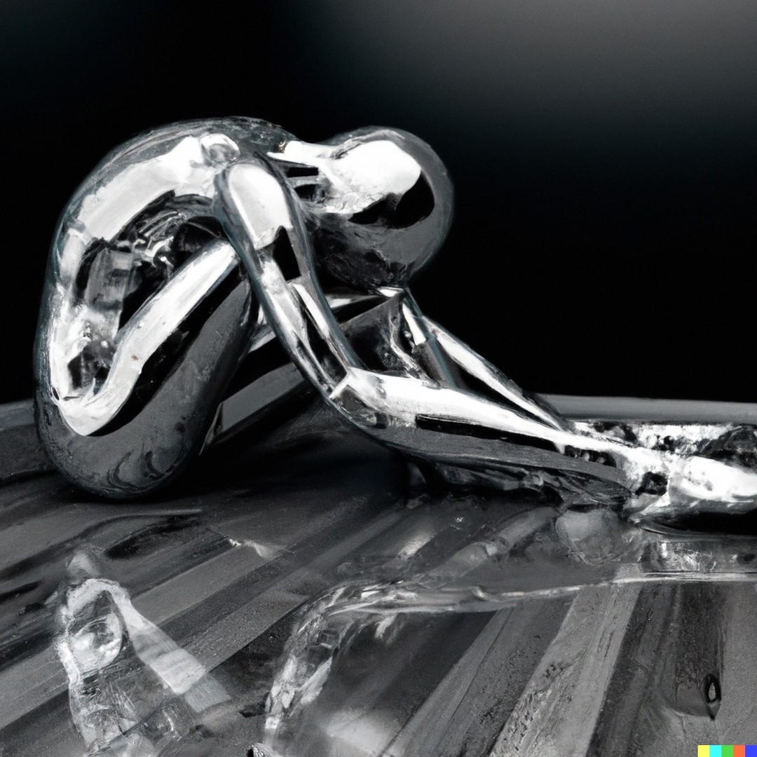 Ai Art DALL-E 2 used realistic humanoid liquid metal into a mirror roo…
