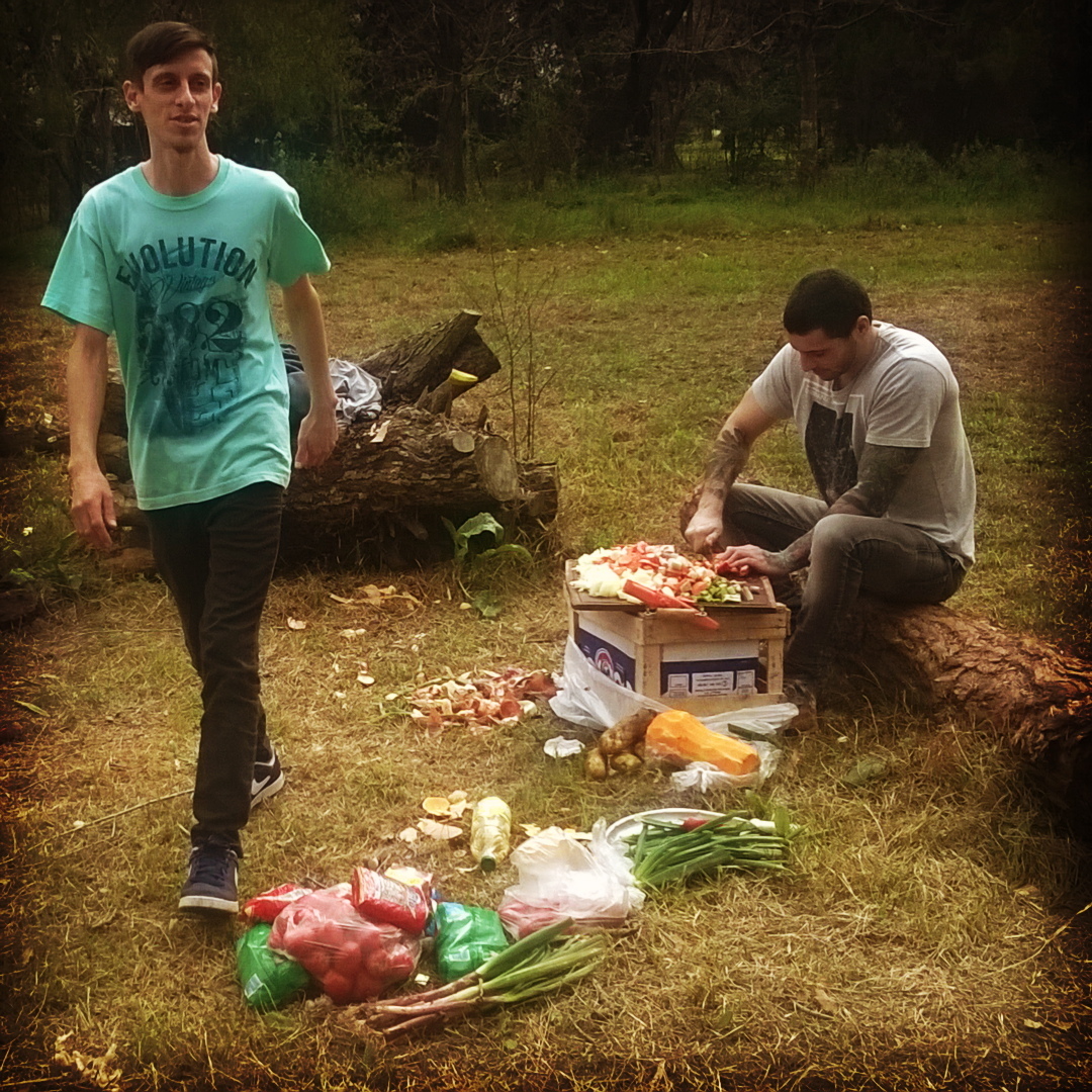Some friends :) preparing food for the team. In enter the game