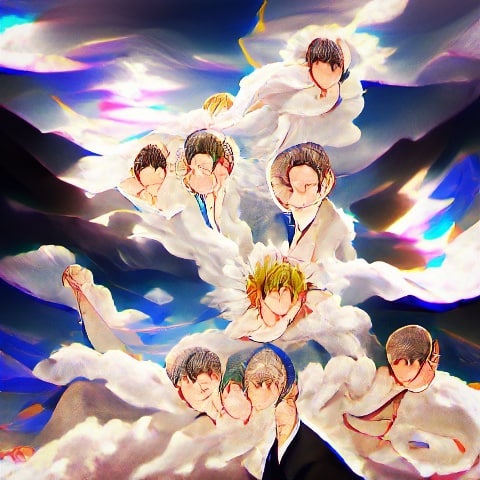 AI Art: Seven Heaven Using AI system Made by @advadnoun Project Ravenl…
