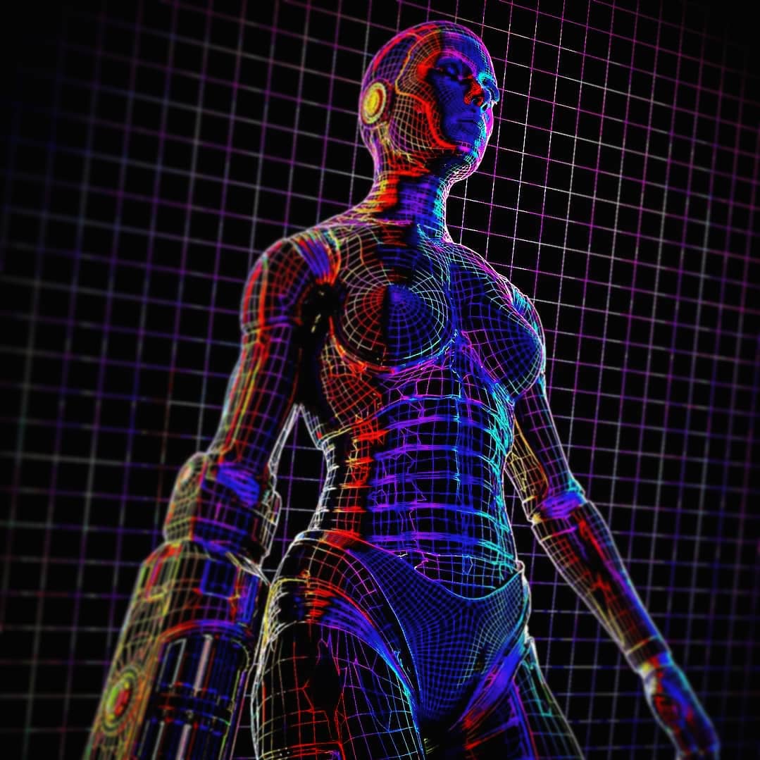 Cybergirl concept Made by @vjravenlight #cyber #girl #futurewave #futu…