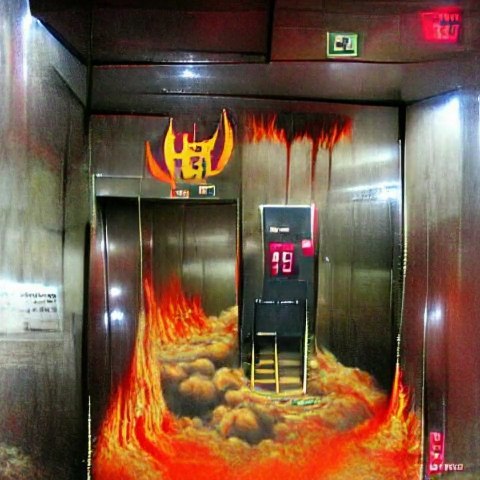 AI Art Elevator to heñl @ledzeppelin #ai #neural #machine #deepdream #…