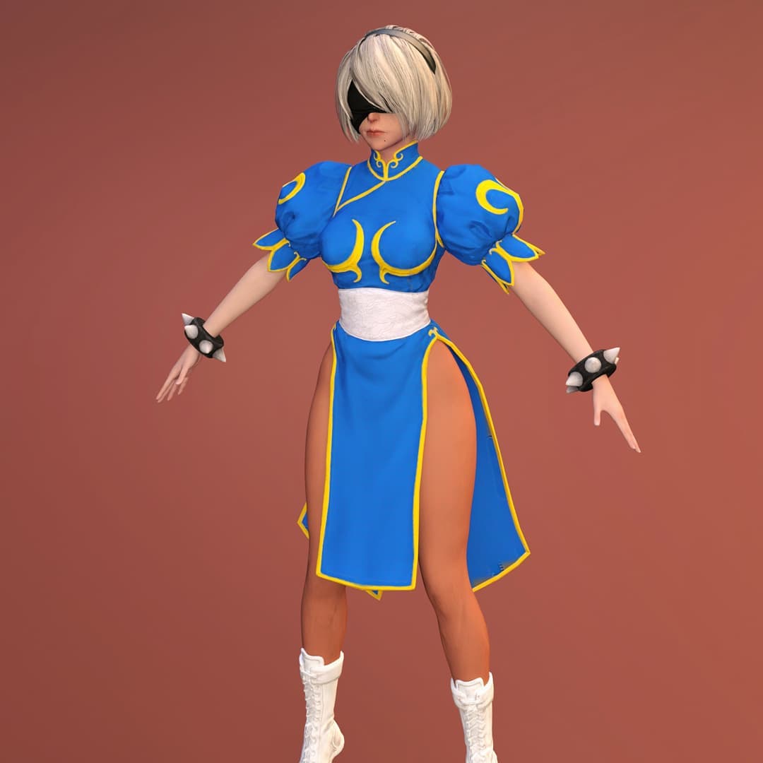 Custom Digital Crossplay WIP 2B & Chun Li NIierAutomata X Street Fight…