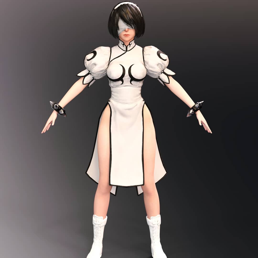 Custom Digital Crossplay WIP 2B & Chun Li NIierAutomata X Street Fight…