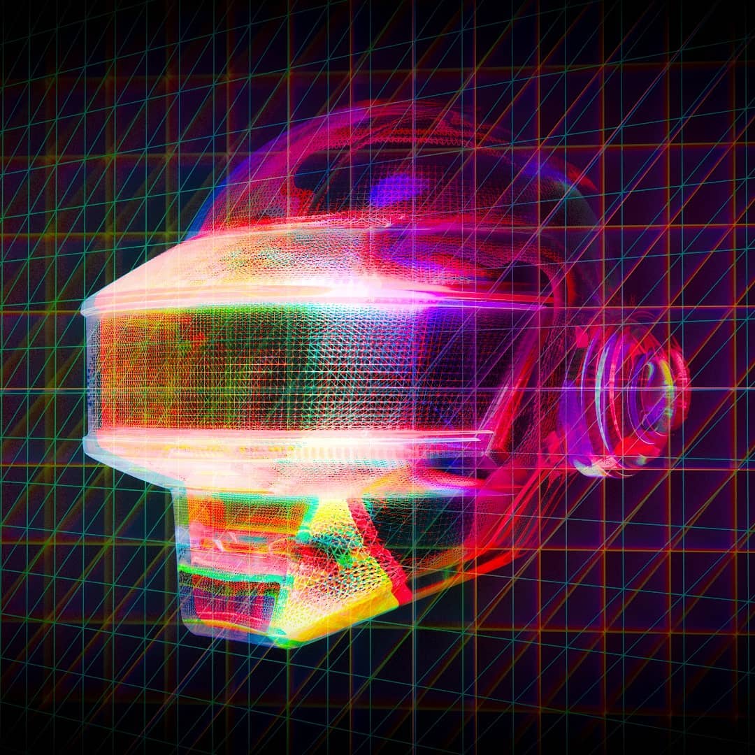 Digital Art @daftpunk Made by @vjravenlight #daftpunk #tribute #3d #ar…