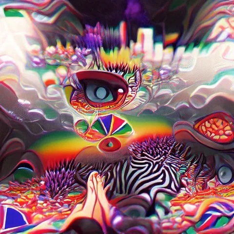 AI Art: psychedelic vision Using AI system Made by @advadnoun Project …