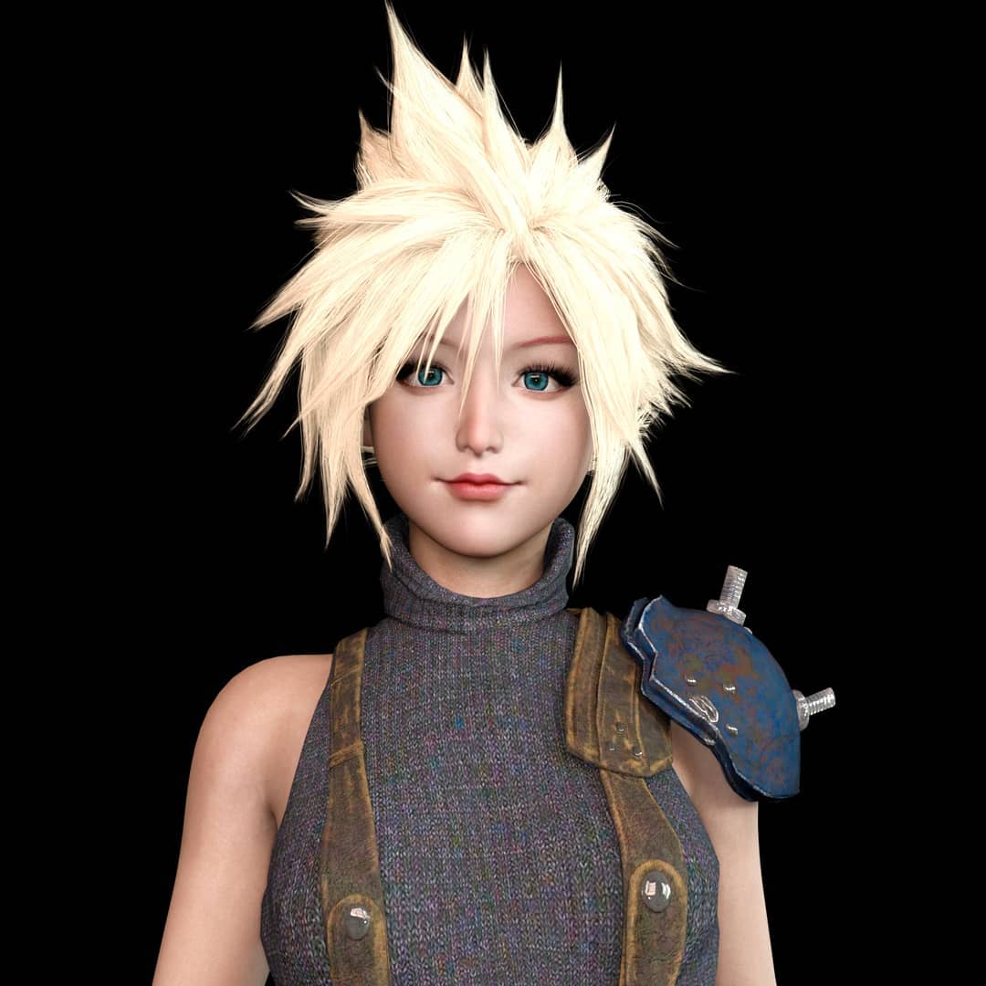 Project Waifu Crossplay Original model: Cloud from Final Fantasy VII M…