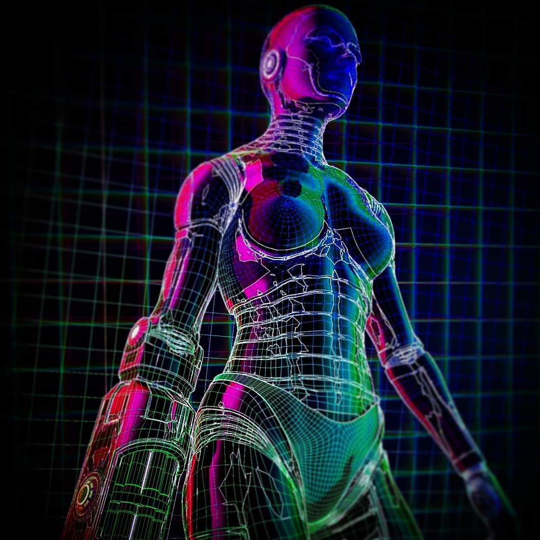 Cybergirl concept Made by @vjravenlight #cyber #girl #futurewave #futu…