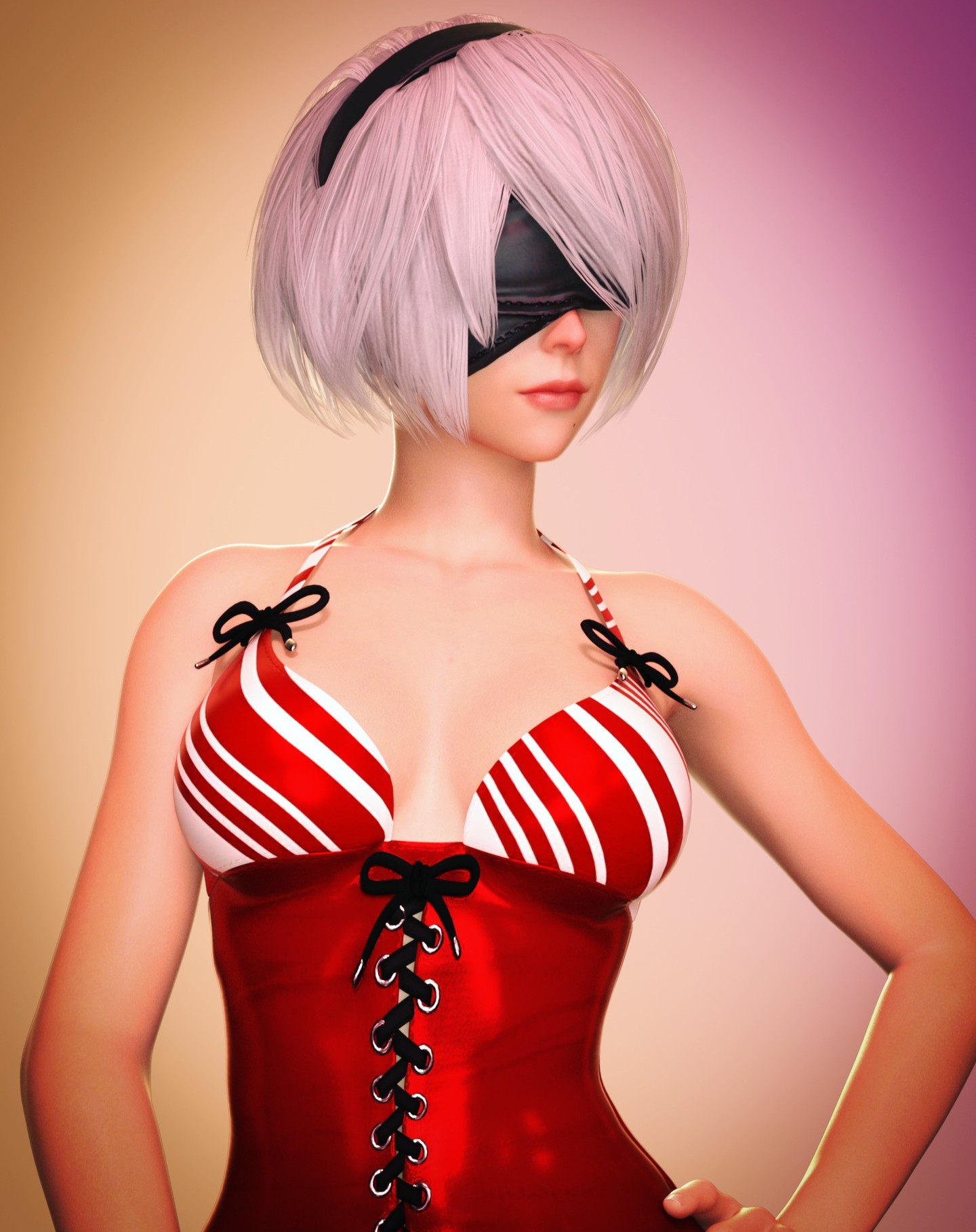 Custom X-Mas Cosplay 2B & Tifa #nierautomata #finalfantasy #2b #square…