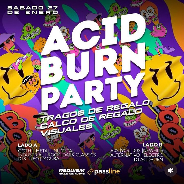 Sábado 27 de enero Visuales en @acidburnparty @requiem.club