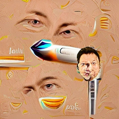 AI Art: Elon Musk @elonofficiall Using AI system Made by @advadnoun Pr…