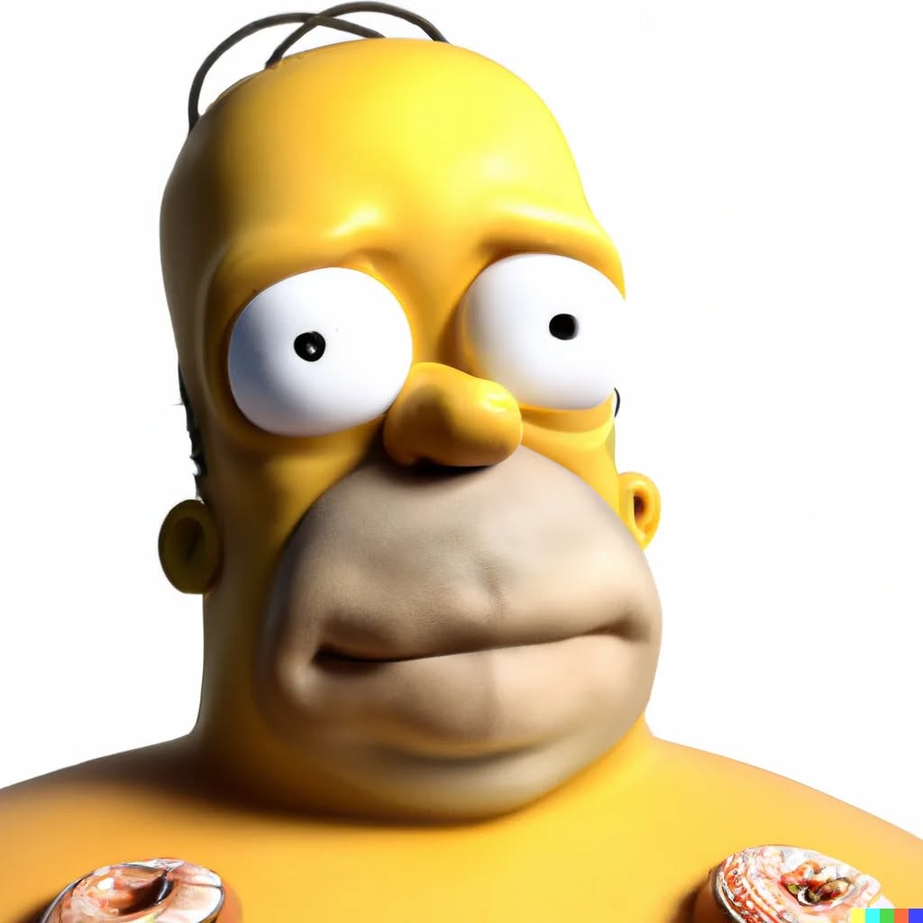 AI Art Openai DALL-E 2 used @openaidalle Photrrealistic homer simpson …