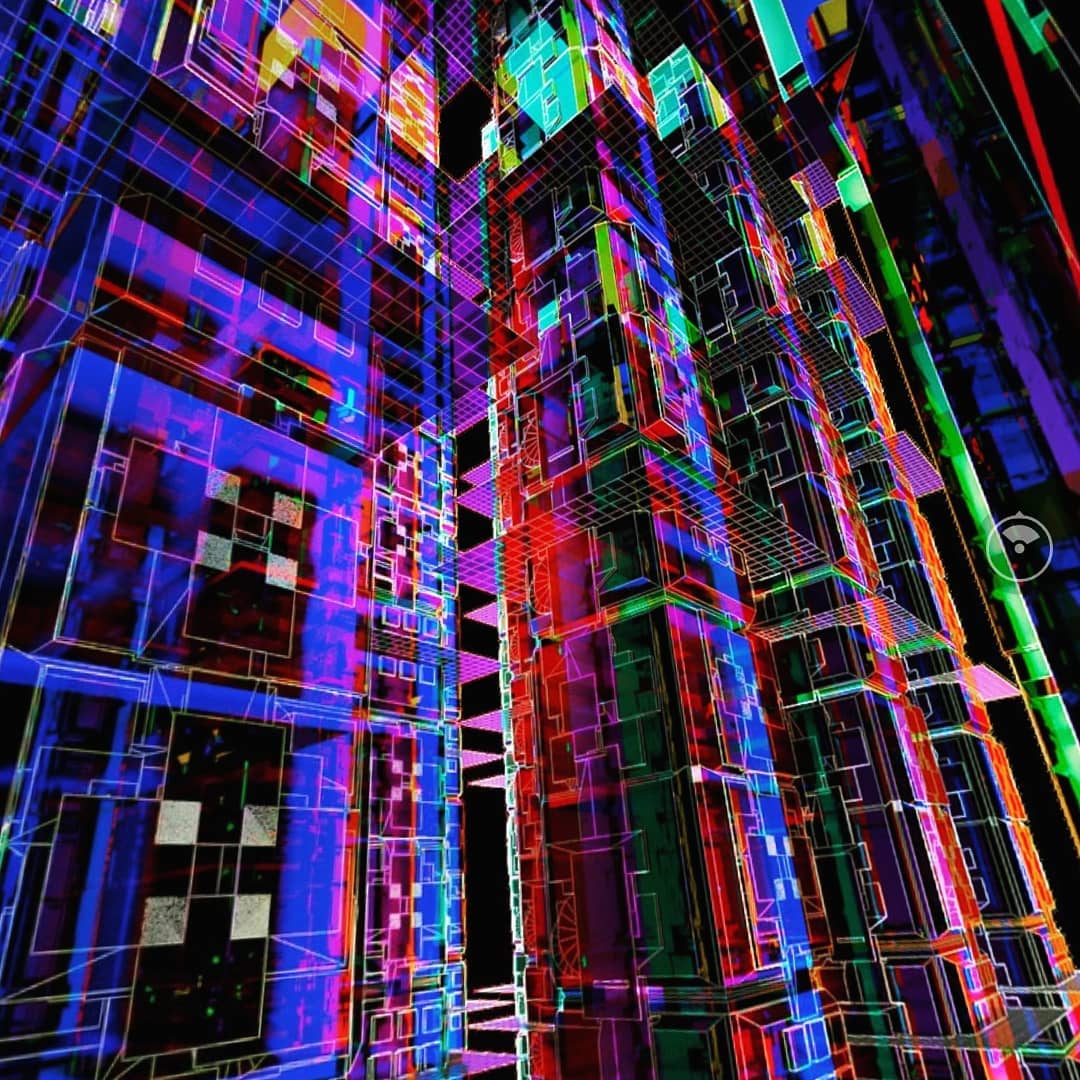 Skycity Cybertrails Psychedelic Synthwave 360 VR concept Art https://m…