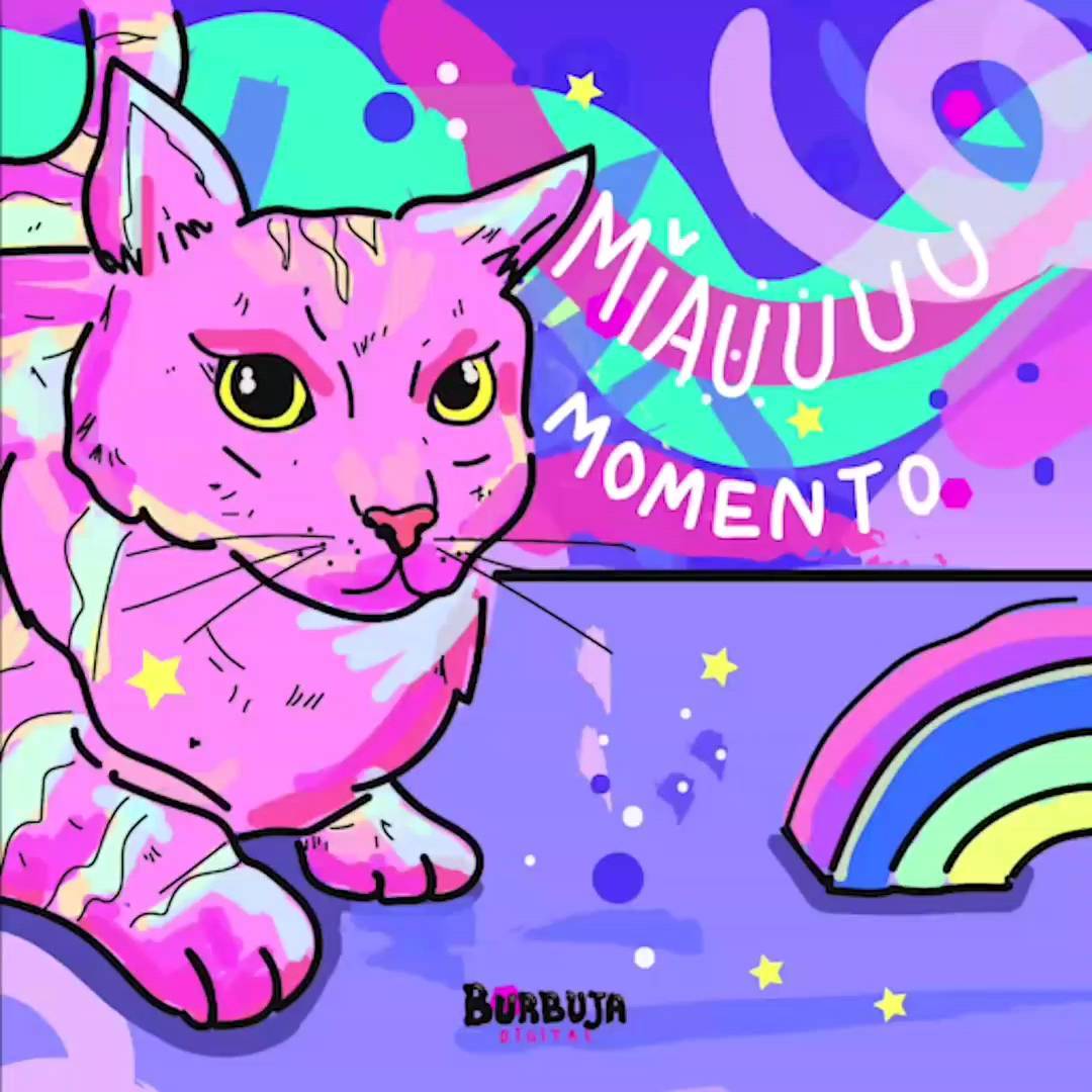 AI Visual Animation Para @burbuja_digital @vjravenlight #kitten #cat #…