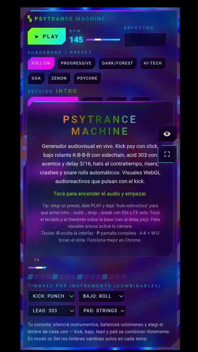 Hola! Comparto un proyecto audiovisual generativo en tiempo real. Psyt…