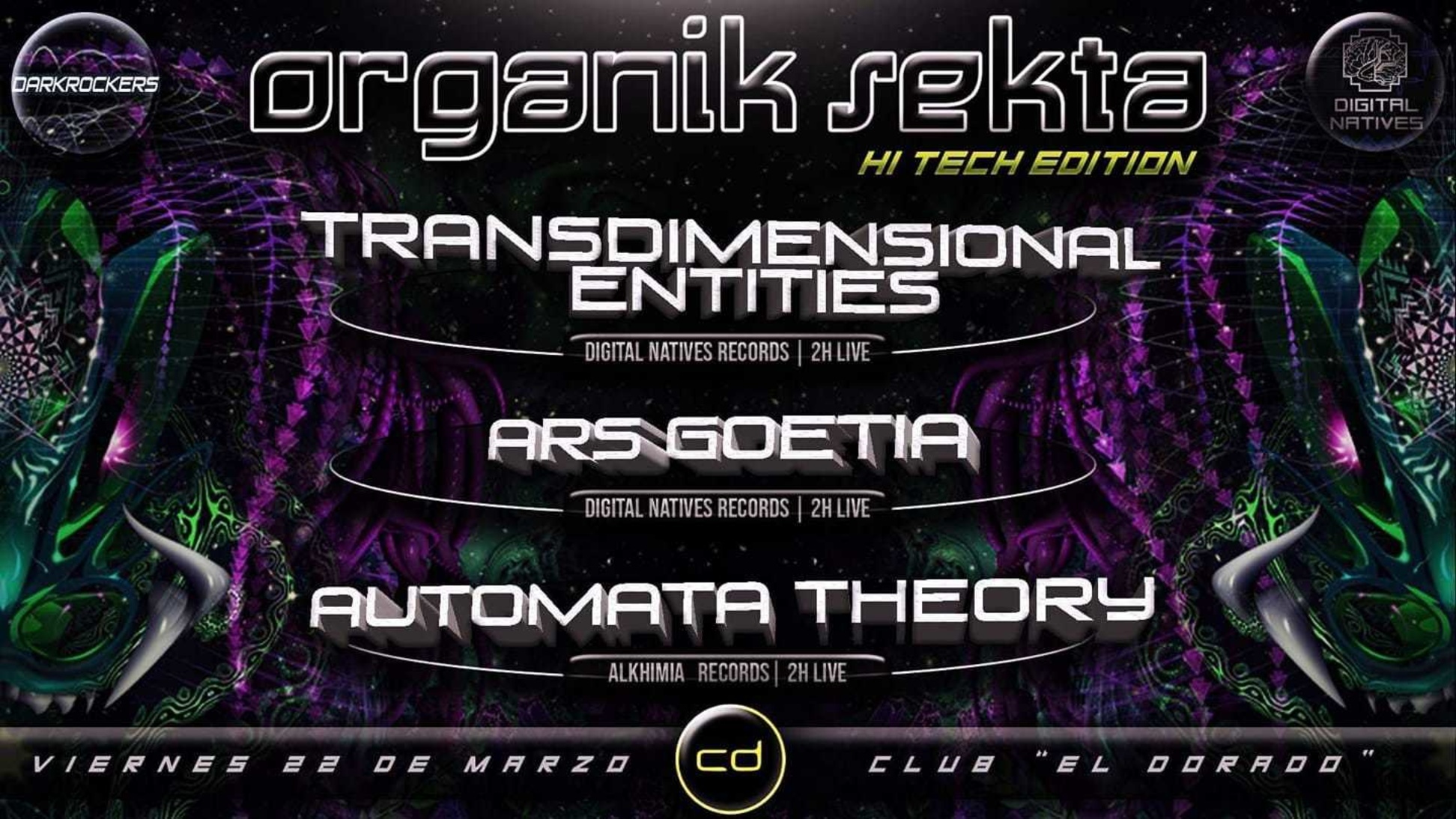 Darkrockers crew presenta: Organik Sekta Viernes 19/10 Lineup Desde Di…