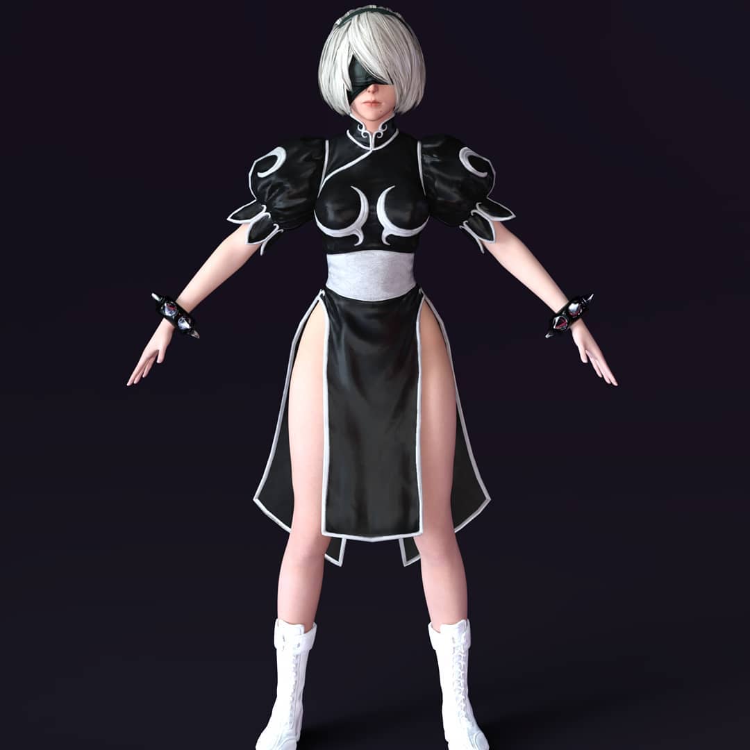 Custom Digital Crossplay WIP 2B & Chun Li NIierAutomata X Street Fight…